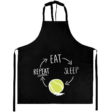 Discover Funny Tennis Player Gift Idea Eat Sleep Repeat Aprons