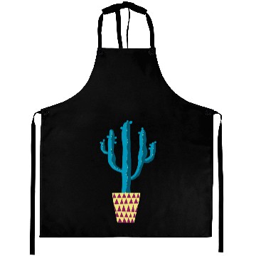 Discover Cactus in a Triangle Patterned Pot Aprons
