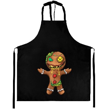 Discover Zombie Christmas Gingerbread Man Funny Holiday Aprons
