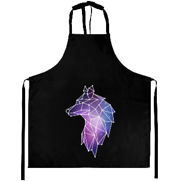 Discover Geometric Wolf | Low Poly Galaxy Wolf Pack Aprons