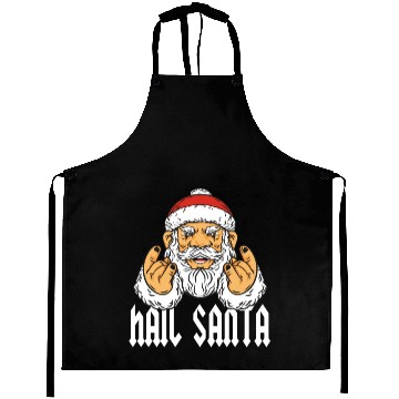 Discover Hail Santa Metal & Rock Devils Horns Gift Aprons