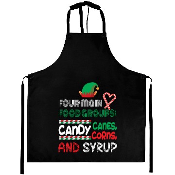 Discover four main food groups candy candy funny elf saying Aprons