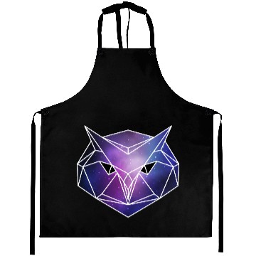Discover Geometric Owl | Low Poly Galaxy Forest Night Aprons