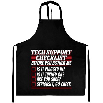 Discover Tech Support Checklist Helpdesk Admin Computer Aprons