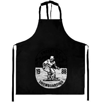 Discover Freestyle Snowboarding Graphic Design Aprons