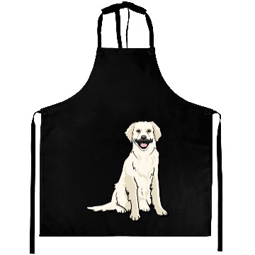 Discover GOLDEN RETRIEVER WITH MUSTACHE Aprons