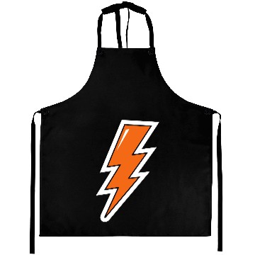 Discover Lightning Bolt, orange lightning, electric Aprons