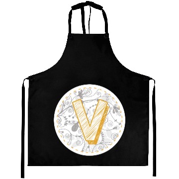 Discover Monogram Letter V Names Emblem 0957-V-BR Aprons