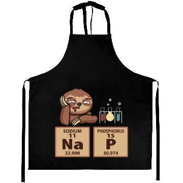 Discover Funny Science Chemistry Sloth Discovered Nap Aprons