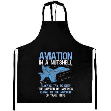 Discover Funny Pilot Aviation In A Nutshell Airplane Gift Aprons