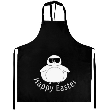 Discover happy easter fatchick sunglasses black and white Aprons