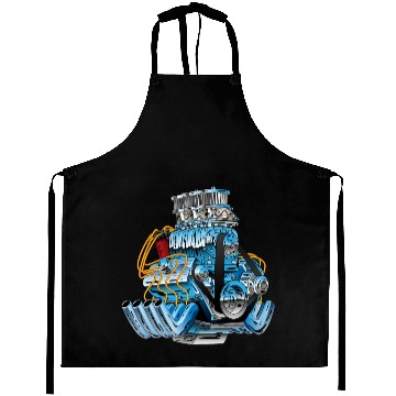 Discover Hot Rod Race Car Dragster Engine Cartoon Aprons