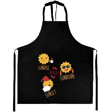 Discover Sunrise Sunburn Sunset Repeat Aprons