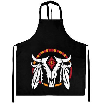 Discover Aztec Pattern Cow Skull Cowboy Indian Mexican Aprons