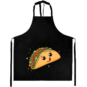 Discover Delicious Taco Cartoon Aprons