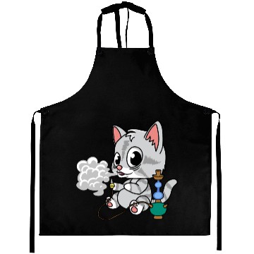 Discover cute cat smoking shisha Aprons
