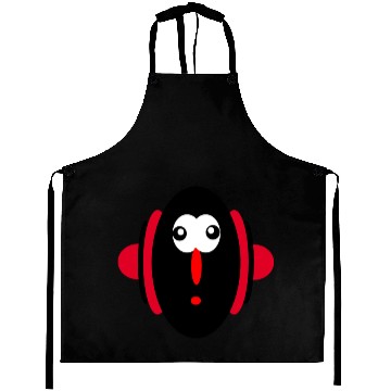 Discover alien face black cartoon face Aprons