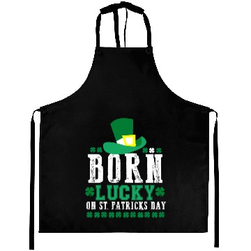Discover Born Lucky on St Patricks Day Birthday Toddler Aprons
