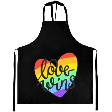 Discover Love Wins LGBT Pride Rainbow Heart CSD Aprons Aprons
