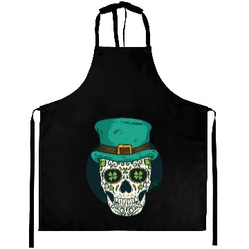 Discover St Patricks Day Shamrock Skull Aprons