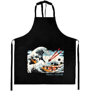 Discover The Great Sushi Wave Japanese Aprons