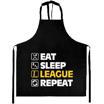 Discover Eat Sleep League Repeat Bronze Master Legend LoL Aprons