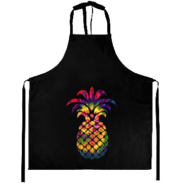 Discover Colorful Beautiful Pineapple Hippie Color Funny Aprons