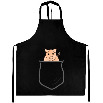 Discover Pig piggy lucky piglet gift curly tail sweet pig Aprons