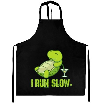 Discover I'm slowly running turtle gift Aprons