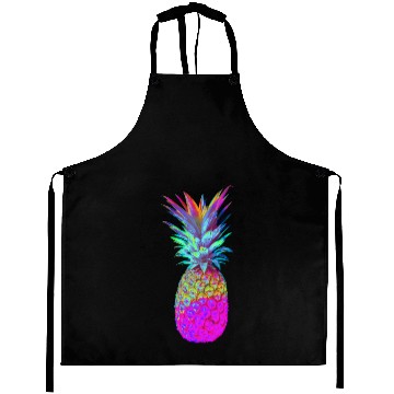 Discover Retrowave Neon Pineapple Vaporwave Hawaiian Gift Aprons