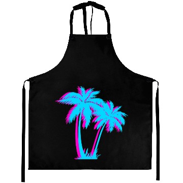 Discover Beach Vaporwave Palm Tree Gift Aesthetic Tropical Aprons