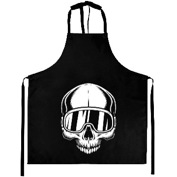 Discover Skull with ski goggles, skiing, snowboarding Aprons