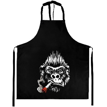 Discover Gorilla smokes cigar, Big Boss Aprons gift