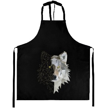 Discover Geometric Wolf Aprons