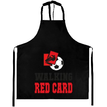 Discover Walking red card referee soccer design Aprons