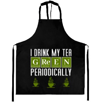 Discover Green Tea Drinker Periodic Table Funny Aprons Gift