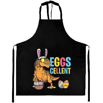 Discover Easter eggs T-Rex Dino rabbit ears funny gift Aprons