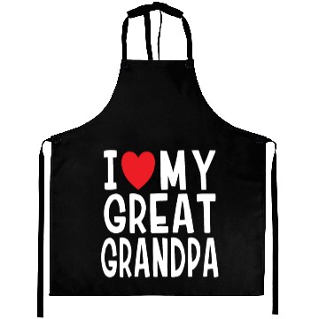 Discover I Love My Great Grandpa Family Love Heart Gift Aprons