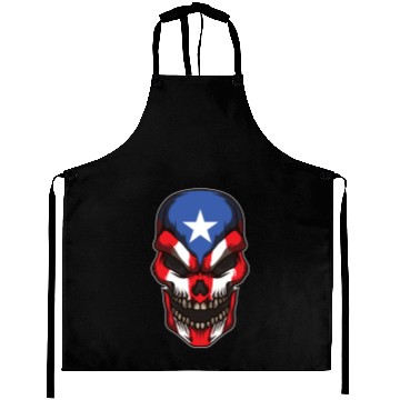 Discover Puerto Rico Skull | Proud Boricua Flag Aprons