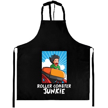 Discover Roller Coaster Lovers Funny Theme Park Junkie Gift Aprons