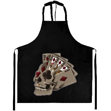 Discover Poker Skull | Card Dealer Gambler Luck Jackpot Aprons