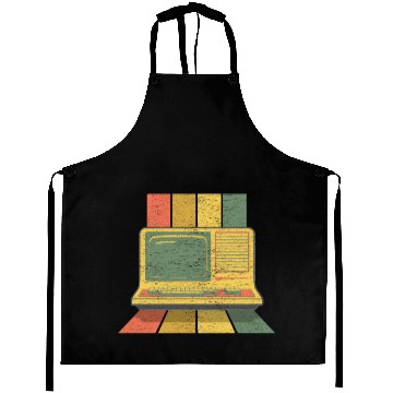 Discover Retro Vintage Computer 80s Grunge Aprons