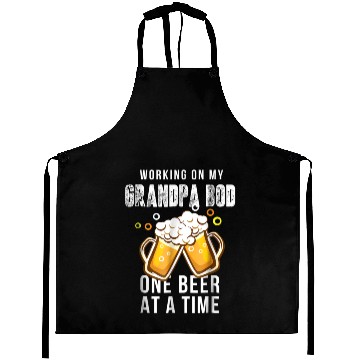 Discover Working On My GRANDPA BOD Funny Dad Bod Aprons