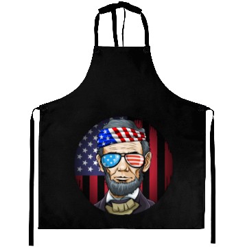 Discover Abraham Lincoln President on 4th Of July Aprons