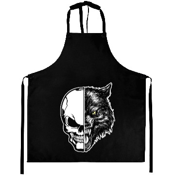 Discover skull and wolf Aprons