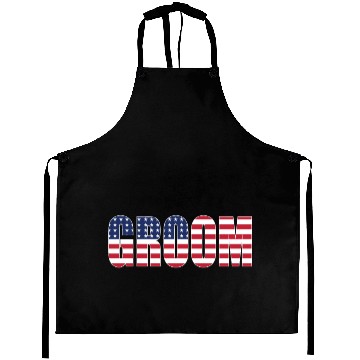 Discover Groom US Flag Aprons