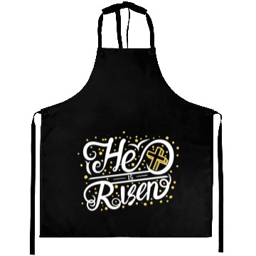 Discover He Is Risen Typography Aprons