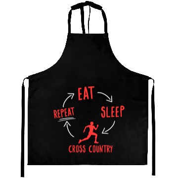 Discover Cross Country Running Runner CC Eat Sleep Repeat Aprons