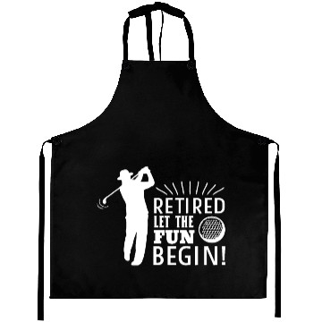 Discover Retired Let the Fun Begin Retirement Golf Aprons