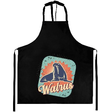 Discover Walrus Vintage design and Retro Gift Aprons
